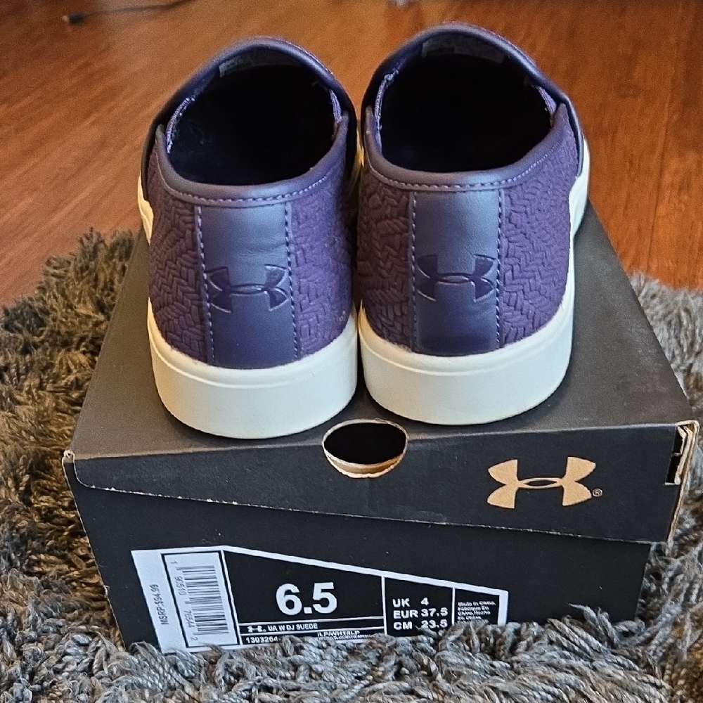 Under Armour Women's Slip-On Sneakers in Purple and Cream